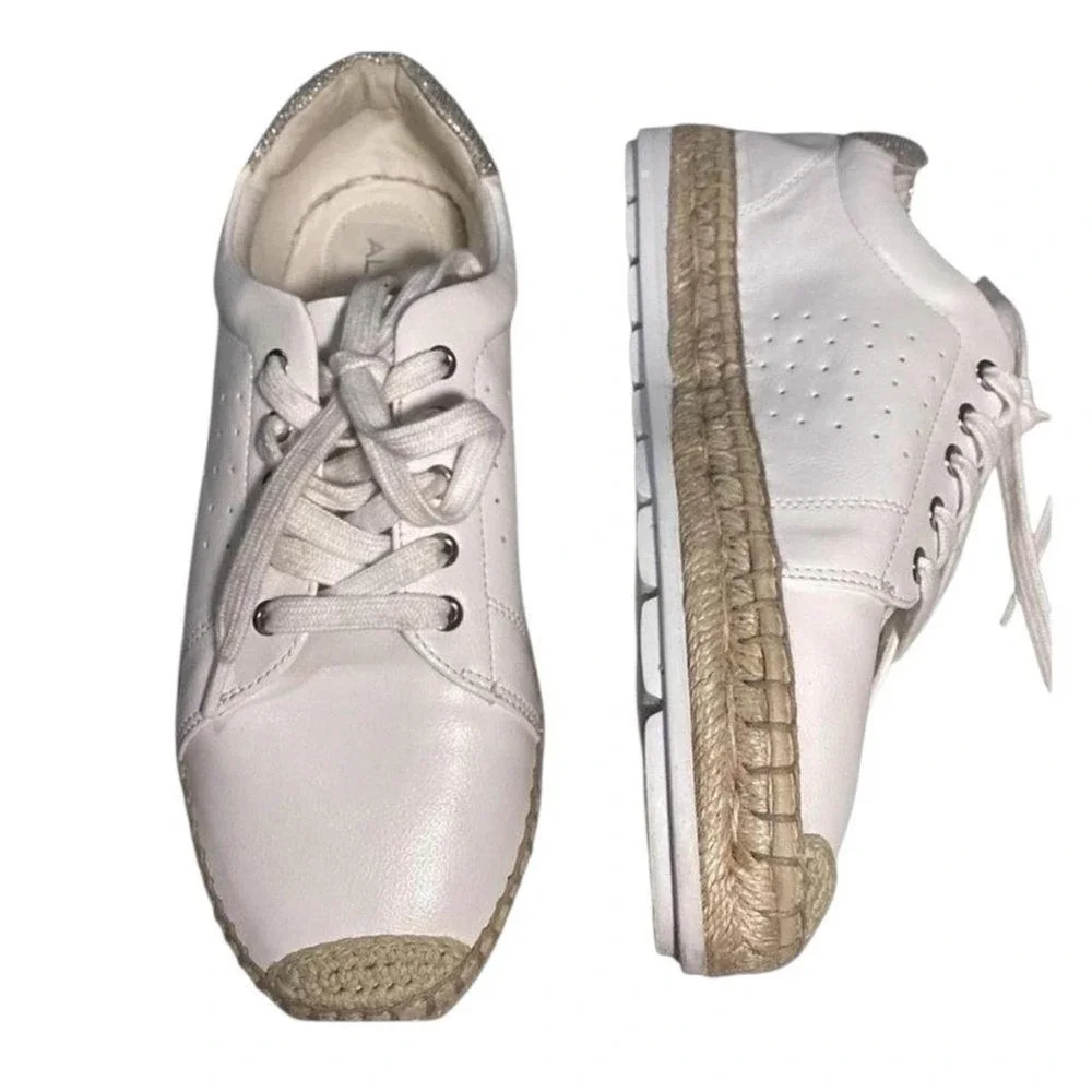 Aldo Women's white sneakers Espadrilles size 10 faux leather Size 10